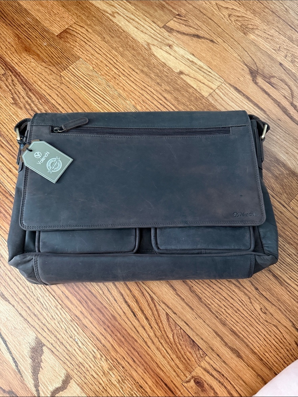 Leather Messenger Bag – Dark Brown